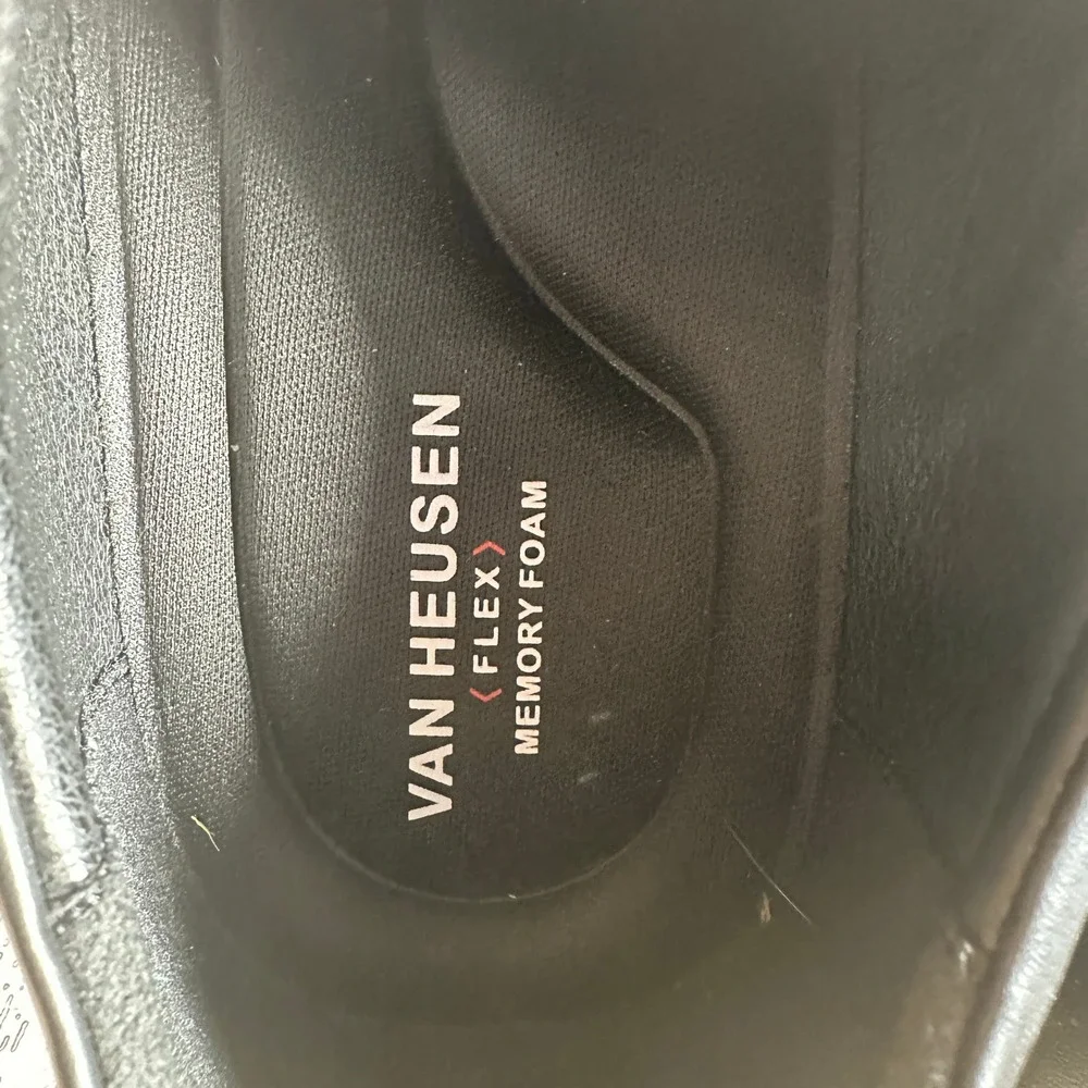 Van Heusen Dress Shoes Mens Size 10 Black Cap Toe Derby Memory Foam Flex NEW